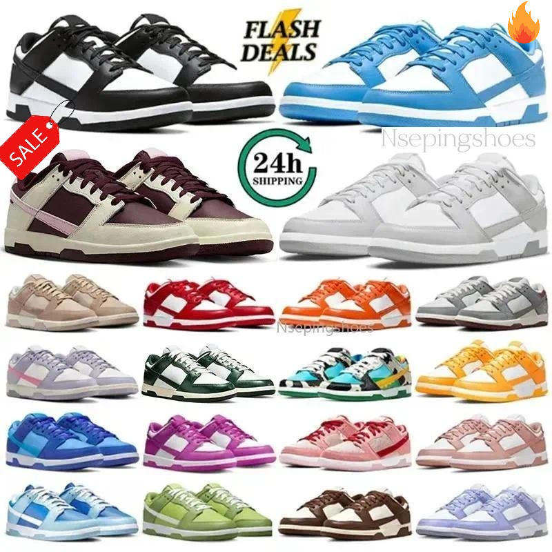 FREE SHIPPING FREE SOCK Designer Shoes top quality Flat Sneakers Panda Triple White Black Grey Fog Orange Pink University Blue Hiking Outdoor Mens S