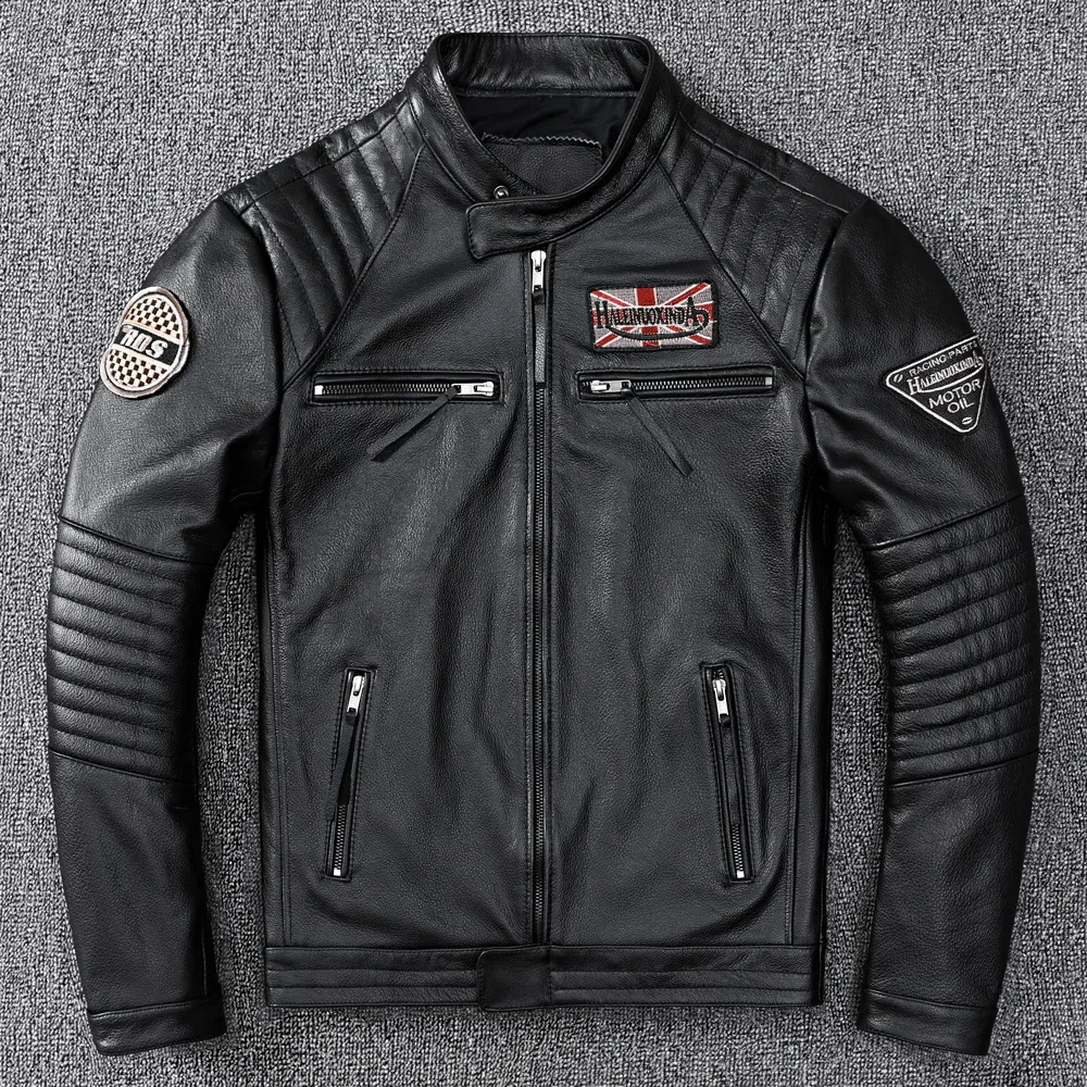Mens Leather Jacket Autumn Men Clothing Handsome Motorcycle Jackets Two Colors Short Coats Slim 260915
