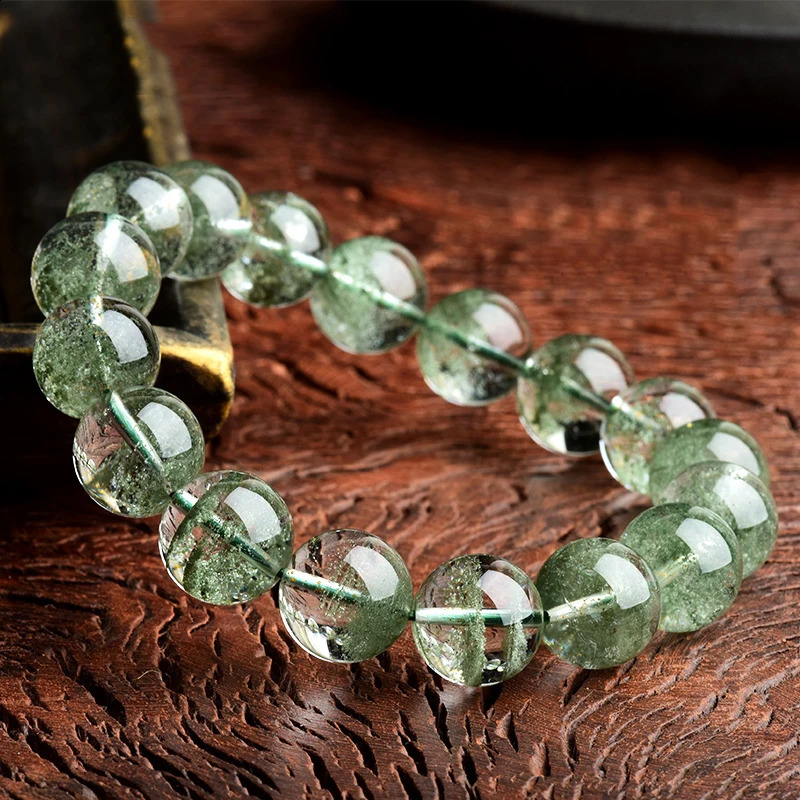 Natural High Quality Green Ghost Beads Women Bracelet Blonde Crystal Trendy Reiki Healing Jewelry Emo Gift Wholesale 260916
