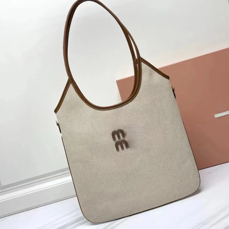 Designer Muilies Bag Tote Mieumieubag Large Capacity Luxury Shopping Suitable For Commuting Versatile Canvas Crossbody Shoulder Bag Kids Handbag