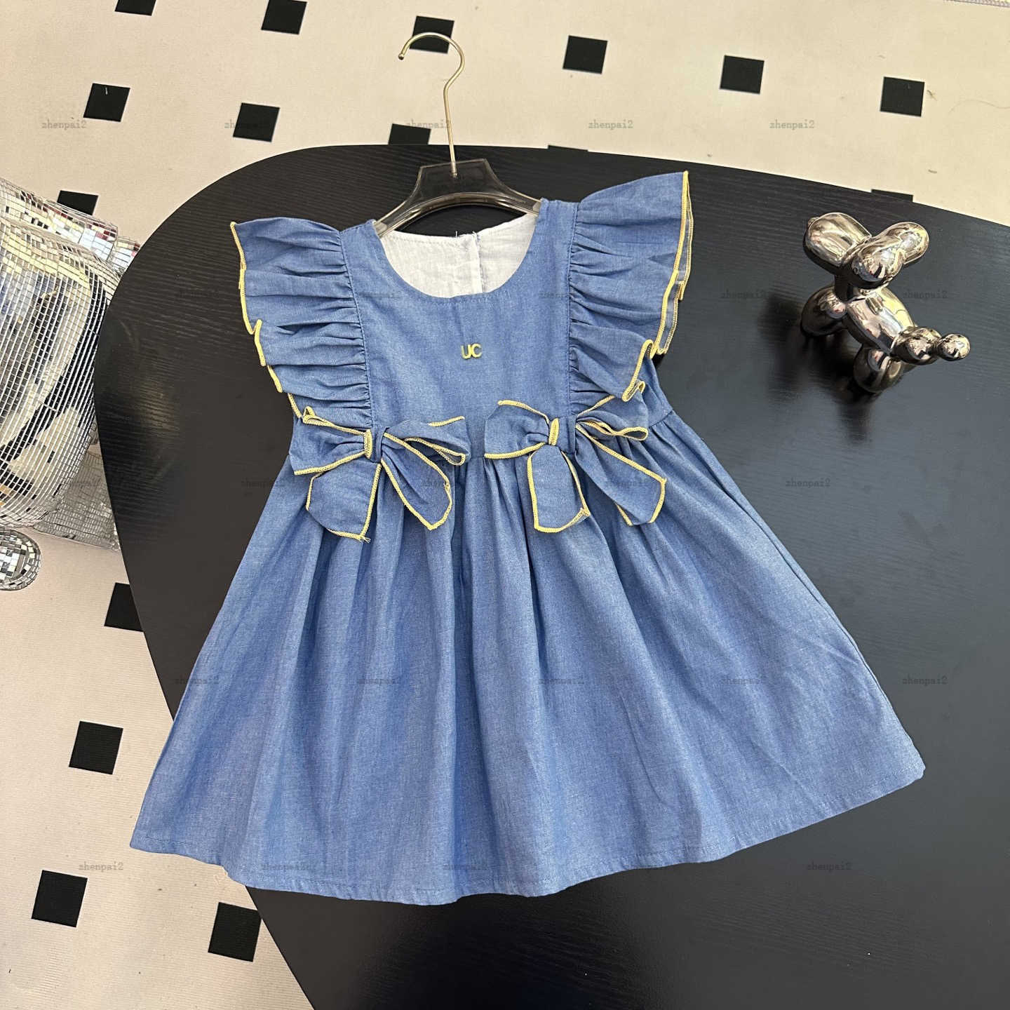 Luxury sleeveless girls dress Vest-style princess dress Summer kids designer clothes Double Butterfly Festival Decorations baby skirt A014X01N318