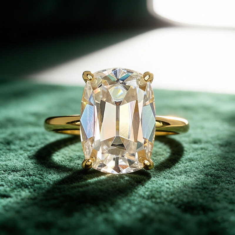 Luxury Women Ring Yellow White Gold Plated 925 Sterling Silver Pass Tester 10ct Moissanite Ring for Party Wedding Nice Gift for Wife Girl Friend Siz