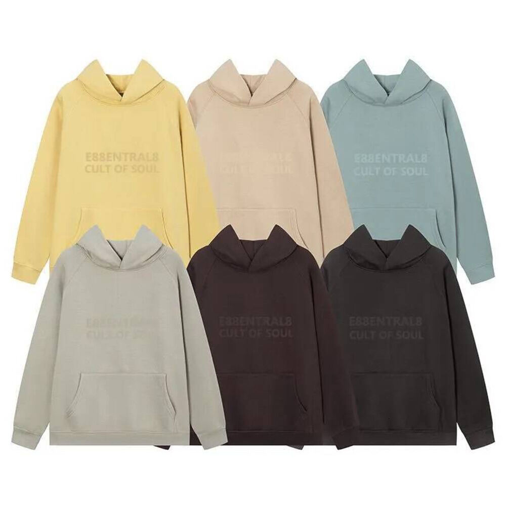 Essential Hooded Designer Men Women Brand Hoodie Outdoor Casual Loose Fog Clothes Simple Advanced Purecolor Letter Print Graphic Tee Esentialss Swea