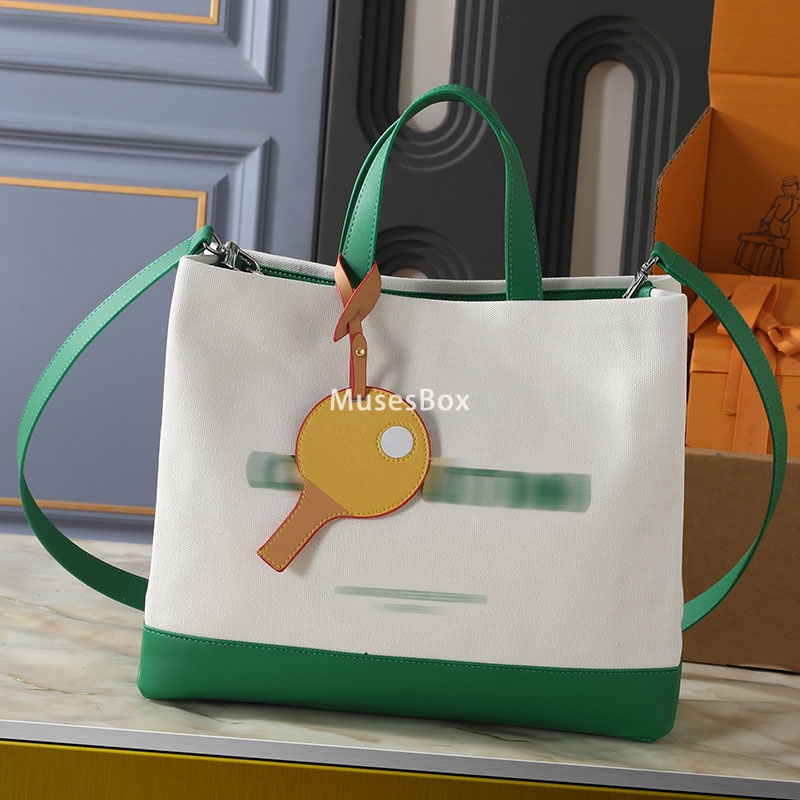 Fashionable Green Casual Tote Designer Bag Luxury Handbag Ping-Pong Pattern Large Shopping Bag Clutch Top Handle Tote Bag Purse Cross Body Shoulder