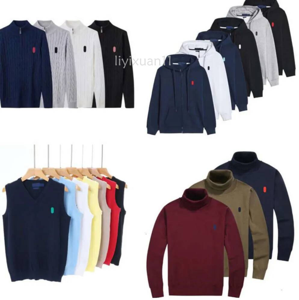 Designer Mens polo hoodies Sweatshirts sweater polo men zip half Hoodie Knit Loose horse jackets mens clothig Brand Vest Pologrrg 214