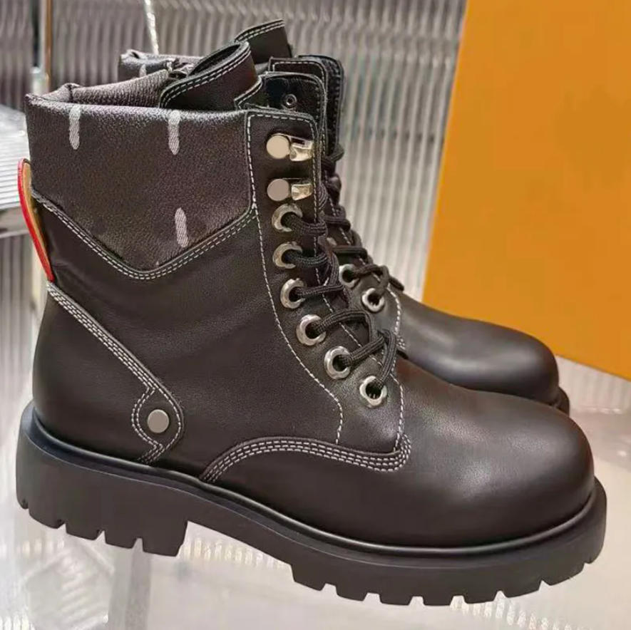 2026 Designer Remix Boots Cowhide Round Toe Toe Combat Boots Short Shaft Martin Boots For Men Women Winter Snow Rain Platform Boot Size 35-45