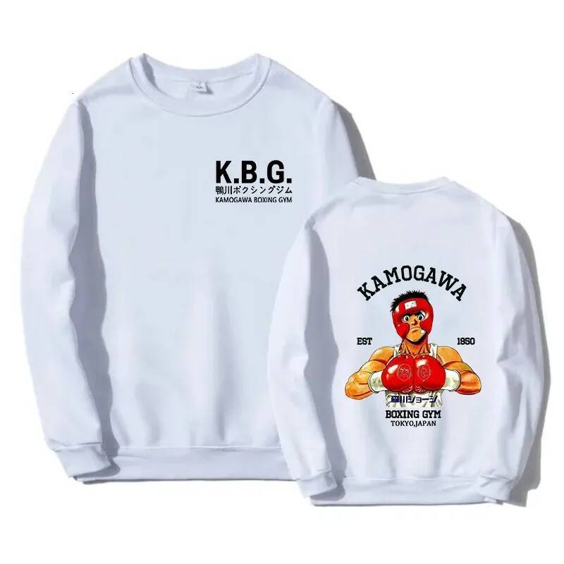 Anime Hajime Men's Pullover No Ippo Kamogawa Boxing Gym Women Sweatshirt Sport KGB Graphic Clothing Harajuku Streetwear Tops 26L0916