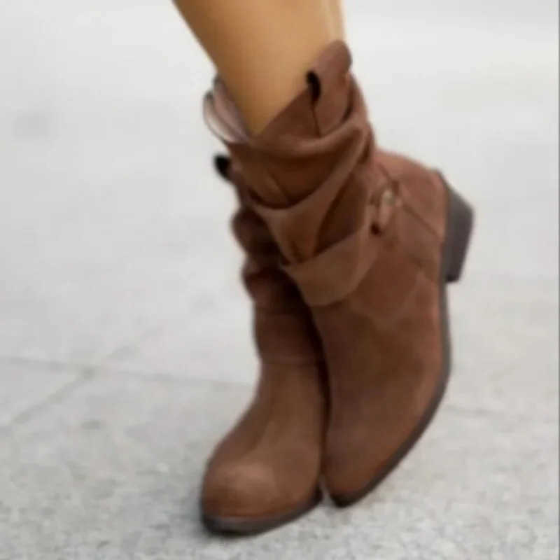 Winter Women's Boots Autumn Suede Middle cylinder Ankle Boots Comfortable Rubber Sole Soft sole Snow Boots Plus Size 45 D260916