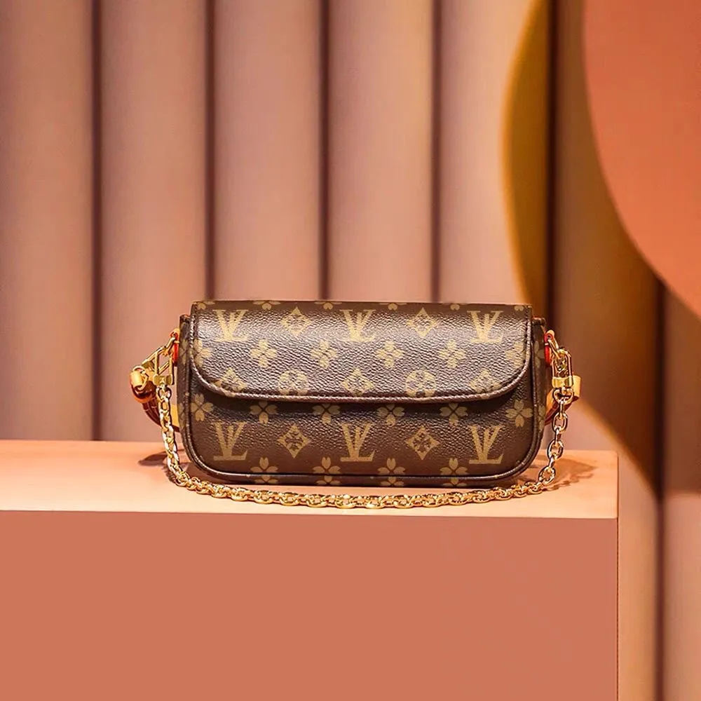 Tote luxury Designer Clutch Bags Shoulder baguette strap bag M81911 wallet on chain ivy Women summer Cross Body bag mens Genuine Leather classic han
