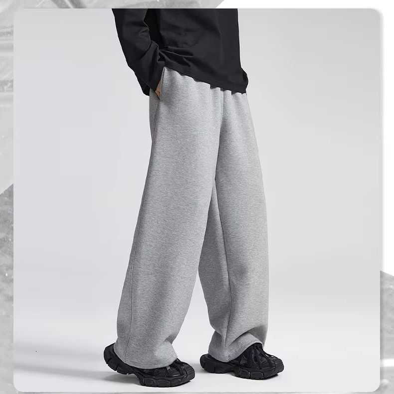 Durable and Versatile Sports-Style Simple Relaxed-Fit Casual Pants Men Women Elastic Waist Wide-Leg Straight-Leg Sweatpants D260916