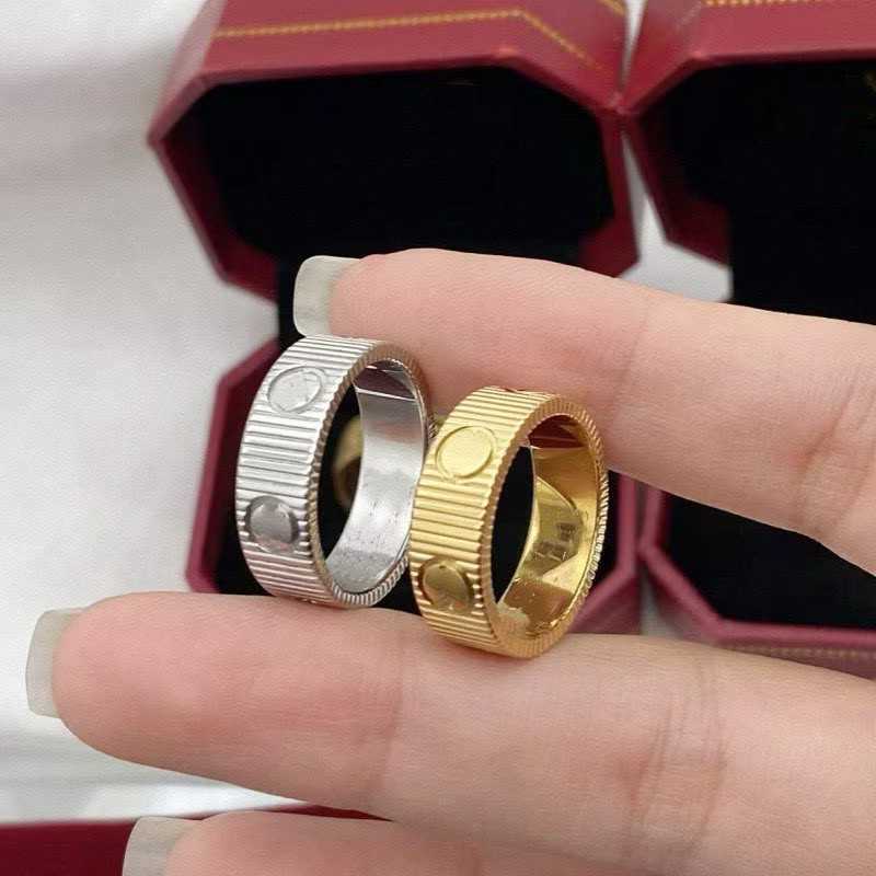 and European Ring Women Band Rings Men Jewelry Titanium Steel Single Nail Street Casual Couple Gold Silver S2609163P85