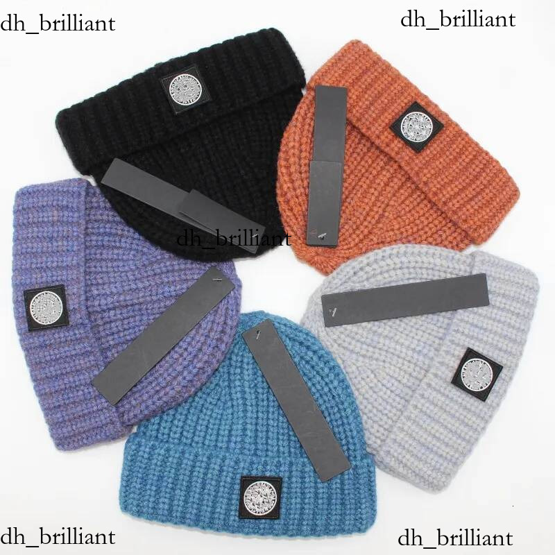Stone Hem Thick Knit Designer Beanie Men'S And Women'S Cool Warm Ski Hat Soft Bonnet Thicken Skull Cap Wholesales MOQ = 10