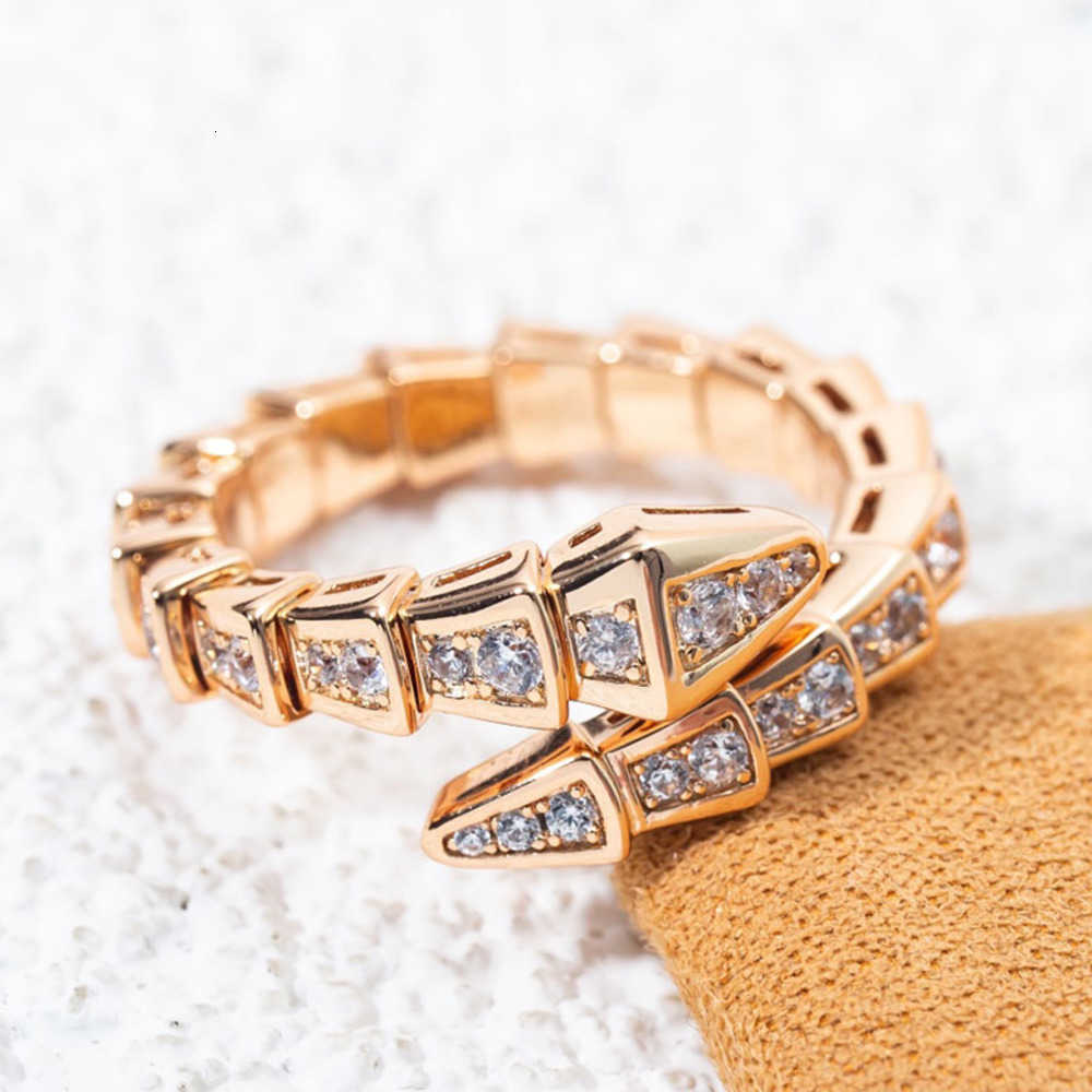 Rings Band s Ring Silver Plated Rings For Women Open Snake Pattern Rings Easy Deform Lady Bone Rings Full Diamond Top Level Gift Casual Gift QQ S260