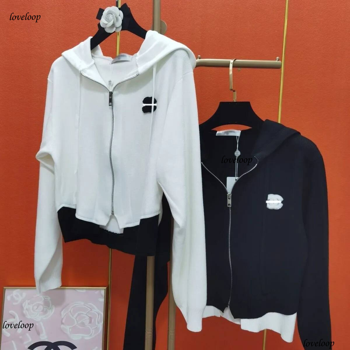 CC jacket Classic elegant stylish women's trench coat CC jacket short jacket knit cardigan coat acb