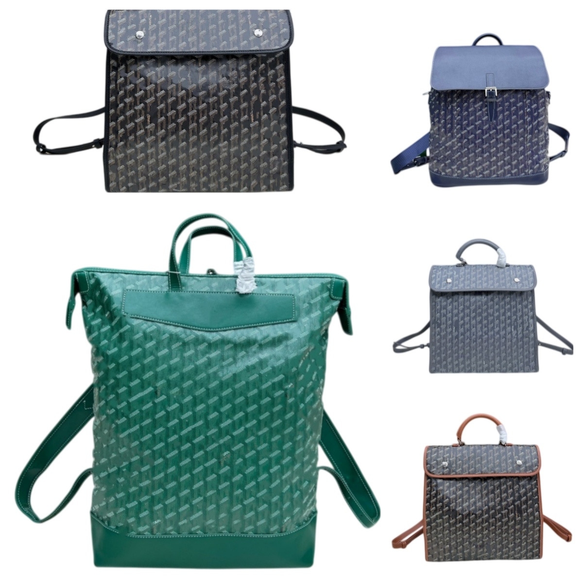 Designer Bag Luxury Backpack Men Women Canvas Leather Spliced Geometric Pattern Travel Bag Rucksack Large Capacity Daily Commute Shoulder Bag