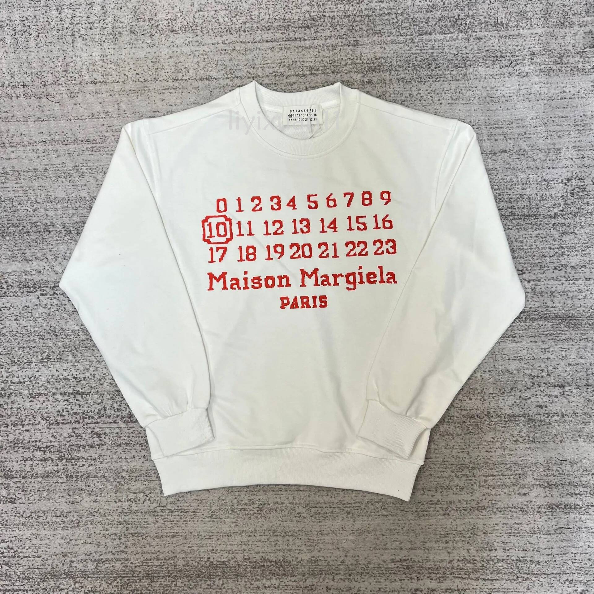Margela Pullover Sweater Men Women Designer Mm6 Digital Pattern Print Graphic Hoodie Cotton Retro Street Fashion Luxury Brand Autumn Masioniy Hoody