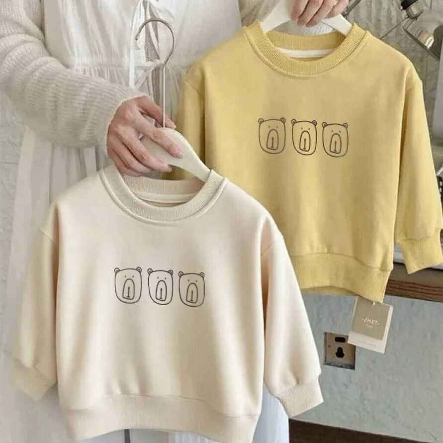 Girls Hoodie Thin Tops For Boys Girls Long Sleeved Hoodie New Solid Color Versatile pullover Pullover Shirt Toddler Cute Print Round Neck Sweatshirt