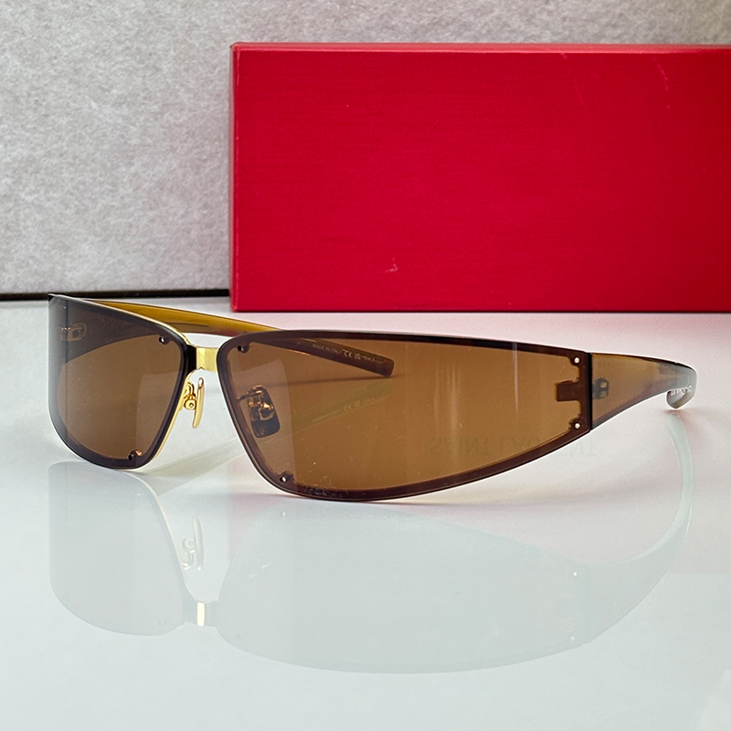 Fashion SL963 Shield Sunglasses Men Designer Rimless RACER SUNGLASSES For Women Luxury WRAPAROUND Mens Glasses SL 963 Outdoor Goggles UV400 With Box