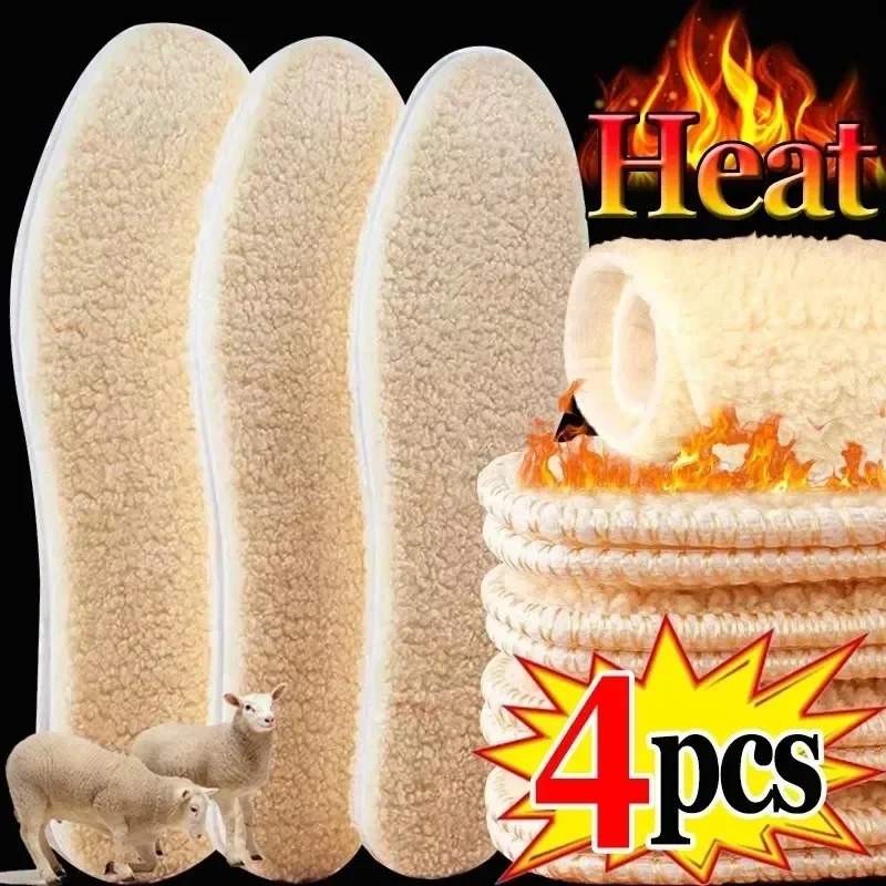 Natural lamb fleece insoles men women Winter keep warm insole soft wool thicken shoepad cashmere shoes insert thermal shoe pads 260916