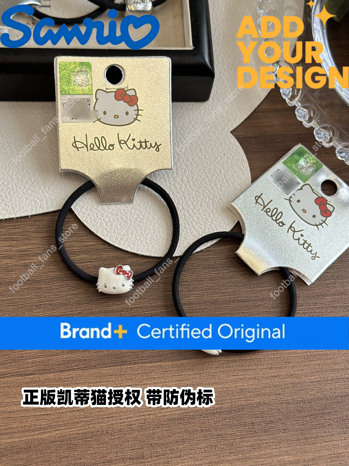 Authentic Hello Kitty Metal Bracelet Dual Use Rope Sanrio Energetic Cute Bun Hair Tie a