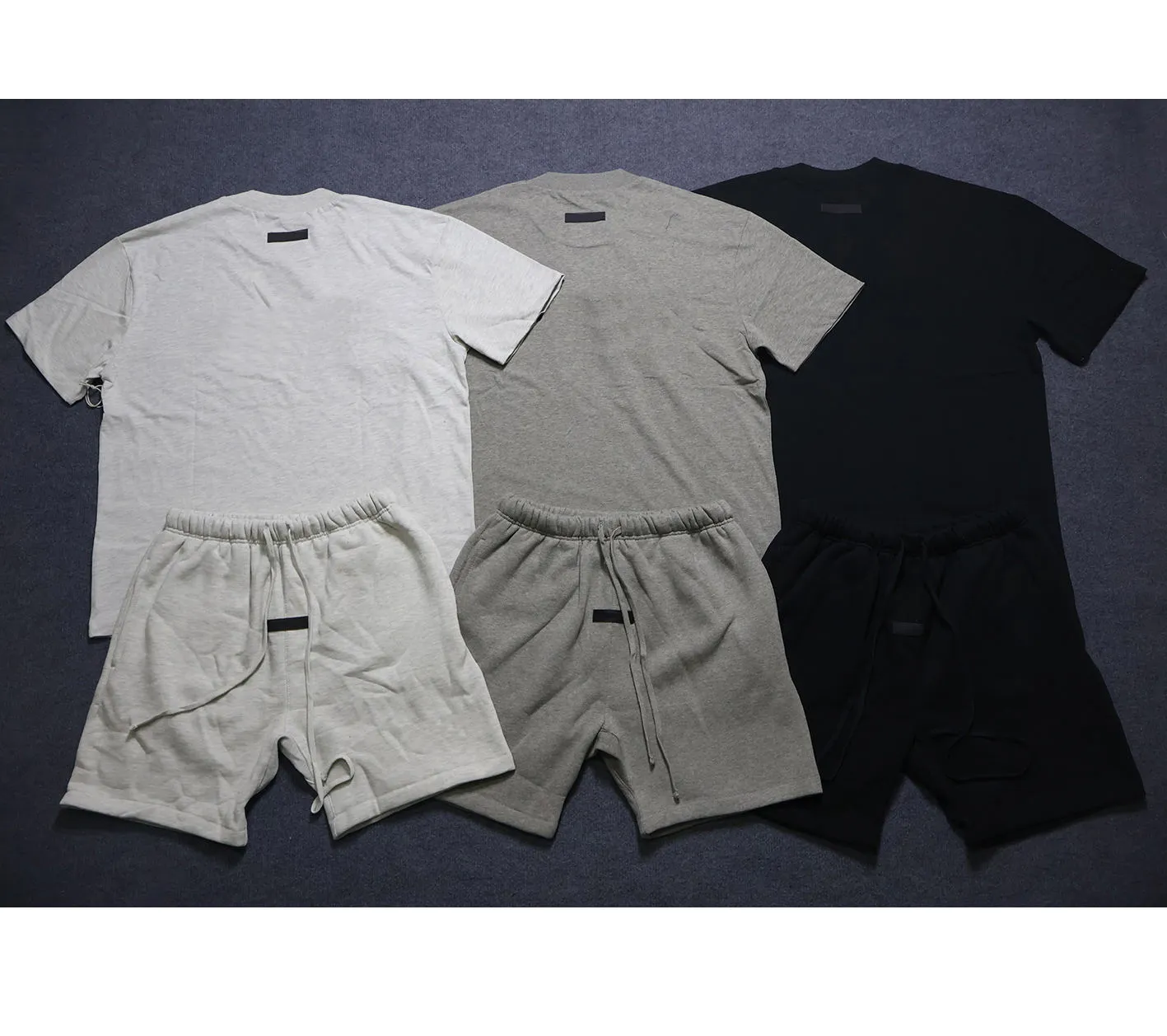 Essential Designer Short-Sleeve Set: Crew Neck Letter Print Casual Short-Sleeve T-Shirt, Pure Cotton Loose Shorts, Sports Set