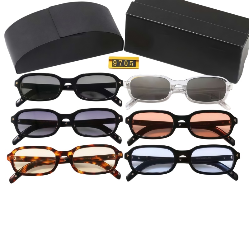 Fashion vintage small rectangle sunglasses for men women gradient lens UV400 protection for driving party travel outdoor 9705