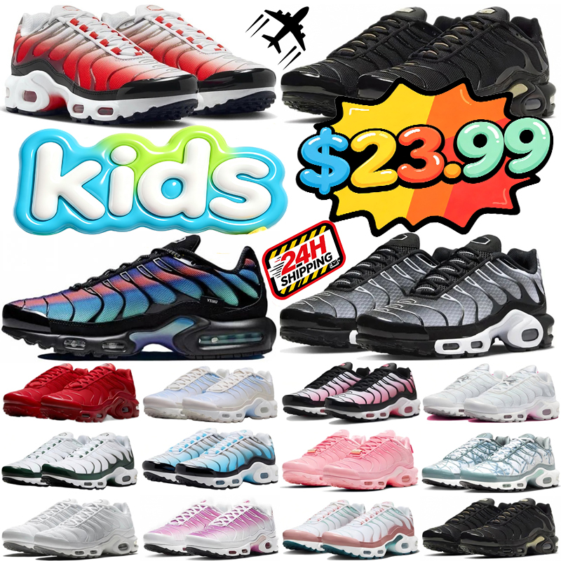 Designer Tn Plus 2.0 kids Shoes Toddler Athletic Children Sneaker Triple White Black Gold Red Laser Blue girls boys children Outdoor trainer Sports
