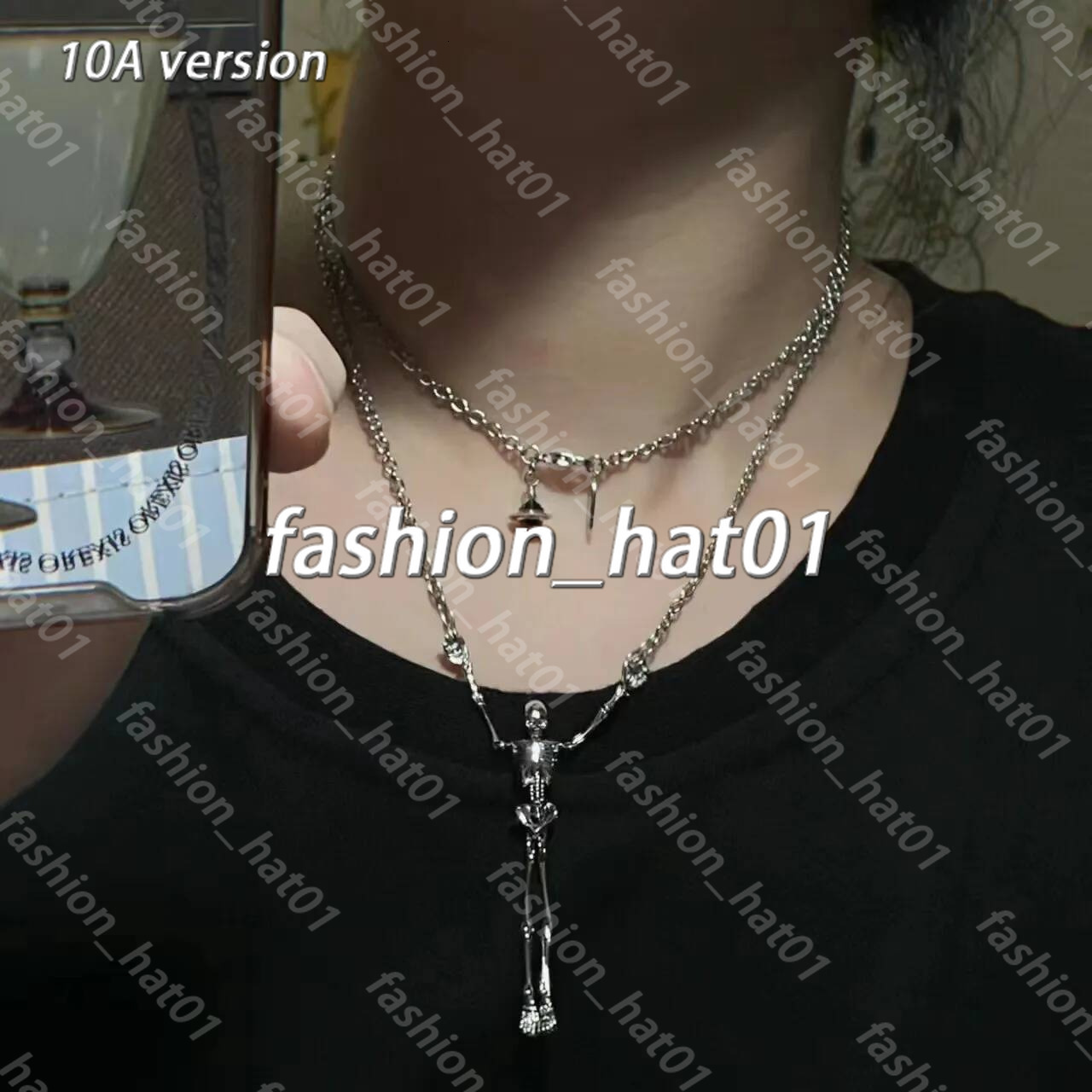 2026 AAA hot sales Designer High Version ViEmpress Dowager Skull Viviannens Necklace Feminine Crazy Personality Style Viviane Necklace 625