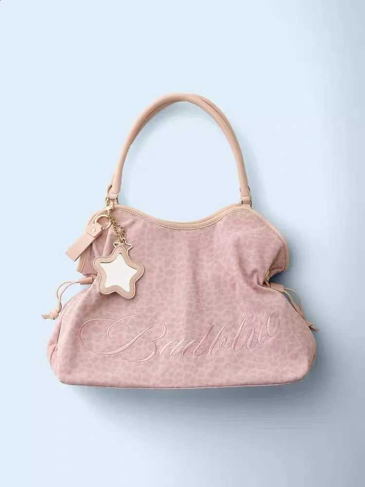 Designer a Korean brand BadBlue known for its niche for-inspired leopard print dot pattern business-ready bag with a trendy sweet- J260916