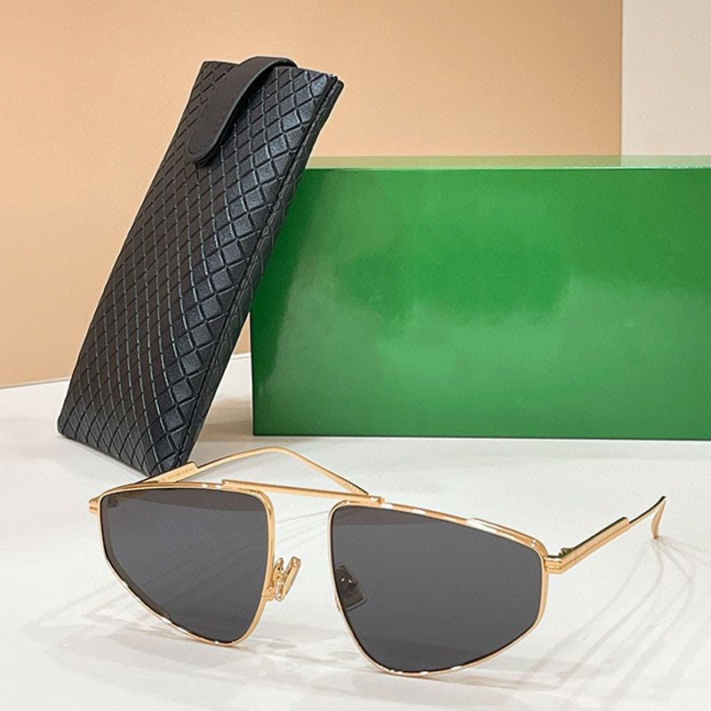 Classic pilot Sunglasses Gray Lens Luxury metal logo frame design Ladies and mens daily wearing style sunglasses BV1466S with box