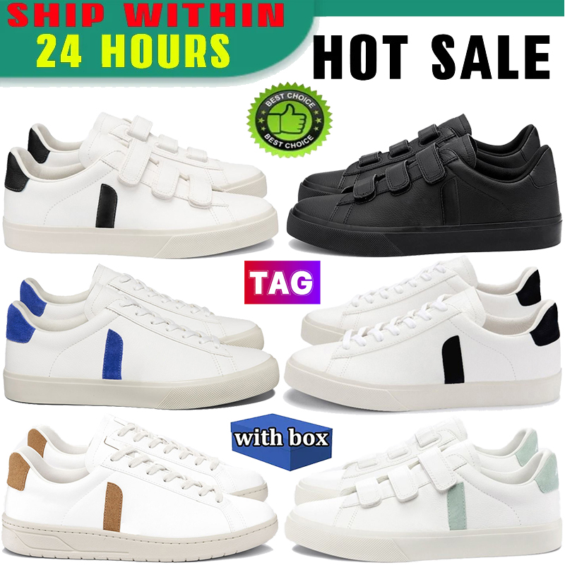 With Box Paris Designer Men Women Recife Chromefree Shoes Campo Chromefree Leather Sneakers vejasshoe Triple Black Petale Pink Mens Womens Fashion C