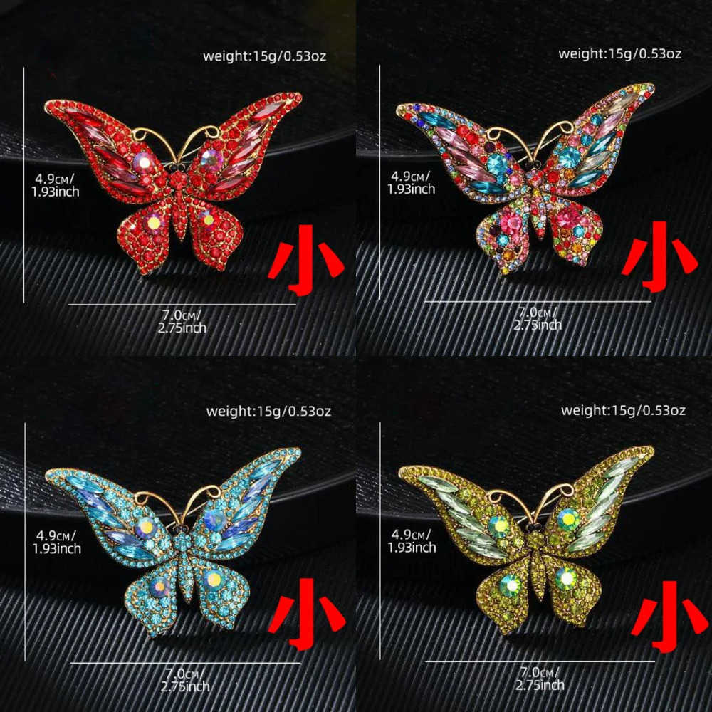 American European style and high-end butterfly brooch alloy inlaid with diamonds J260915