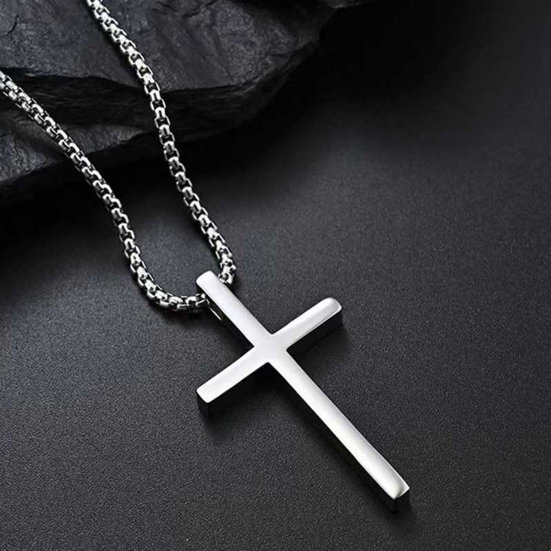 Religion 2025 New Christian Simple Necklace for Women Men Virgin Mary Jesus Cross Pendant Chains Fashion Jewelry Length 60/70CMT260916