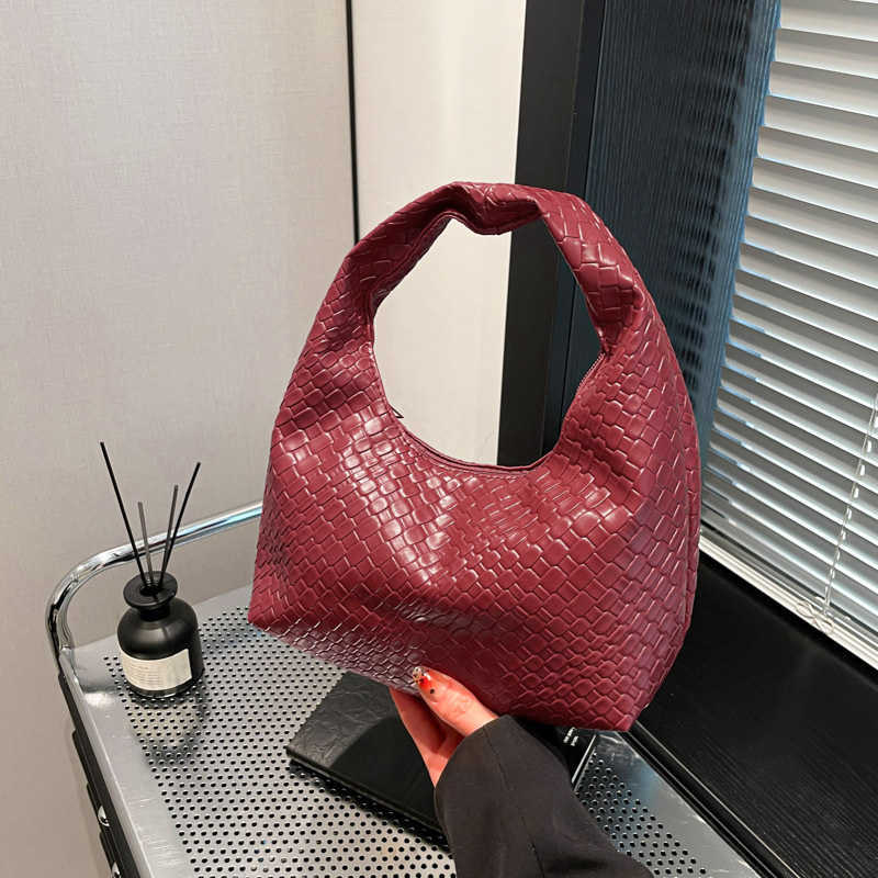 Woven Classic Fashion New Women Embossed Hobo Soft PU Leather Small Top-handle Shoulder Bag Casual Daily Handbags H260916