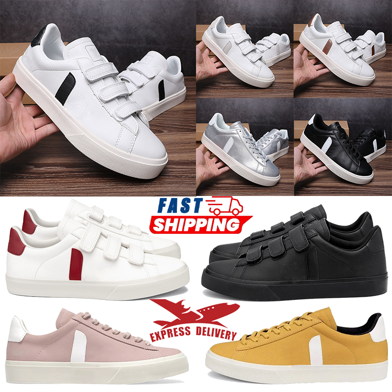 Designer shoes Recife Campo Chromefree Leather Sneakers womens mens trainer White Black Matcha Nacre Red Yellow vejashoess womens Suede jogging walk