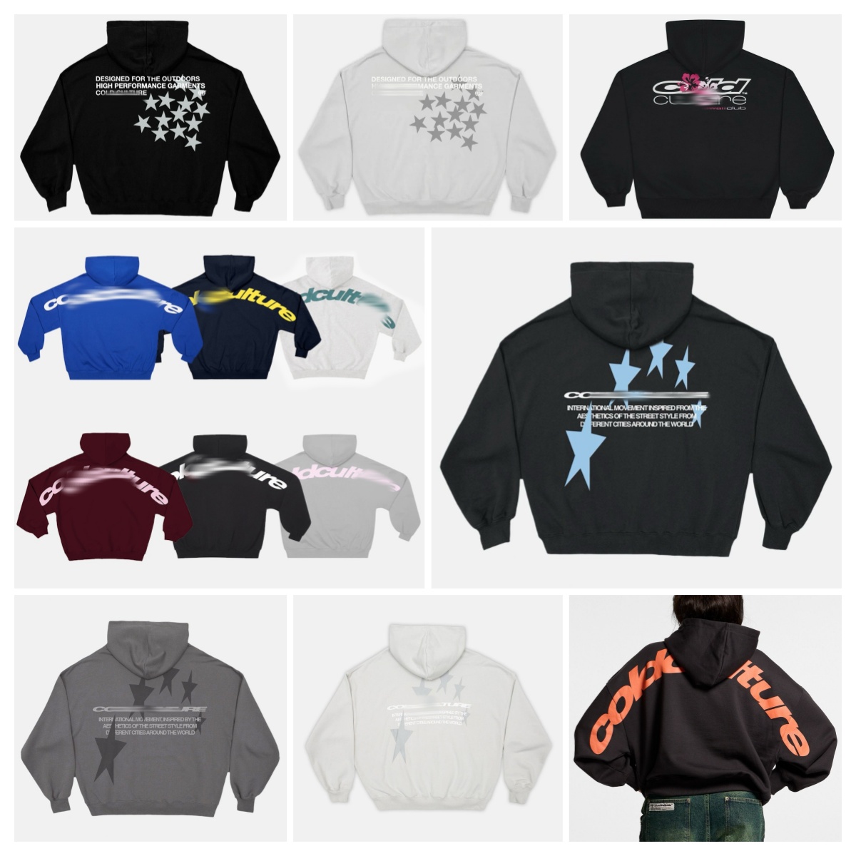 Coldcultures Boxy Hoodie Heavyweight Cotton Pullover Sweatshirt Y2K Hip Hop Graphic Print Loose Short Cropped Long Sleeve Hooded Top Streetwear Coup