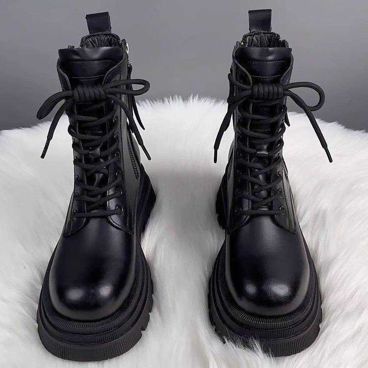 2026 Thick soled short boots Spring and Autumn British style popular single boot for women D260916