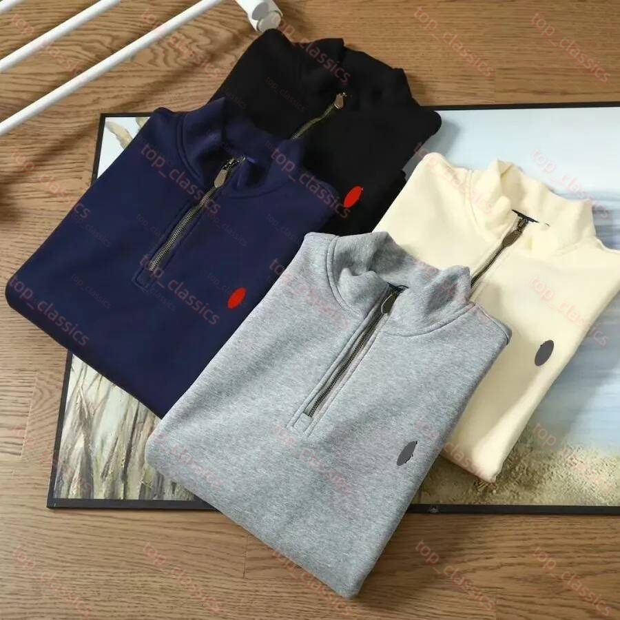 Ralfh Luren Sweater Men Quarter Zip Polo Hoodie Designer Small Horse Knit Sweaters Mens Half Zipper Casual Jumper Autumn Wool Women Hoodie Chandail