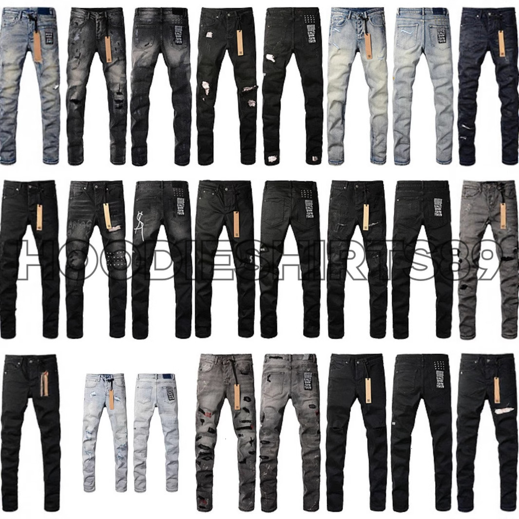 Jeans KSB da uomo di marca di fascia alta jeans casual americani da strada elastici traforati a tubo dritto in stock jeans ksubi vintage denim stree