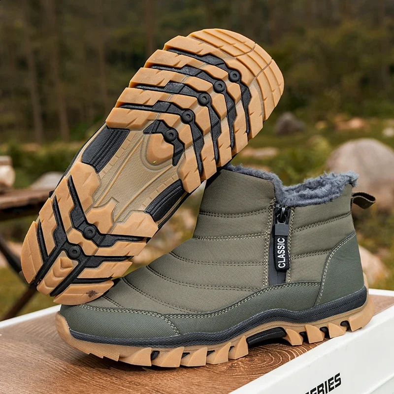 Winter Outdoors Warm Man Hightop Snow Boots Nonslip Rubber Sole Add Cotton Fluff Comfortable Daily Casual Sports Shoes Commute 260916