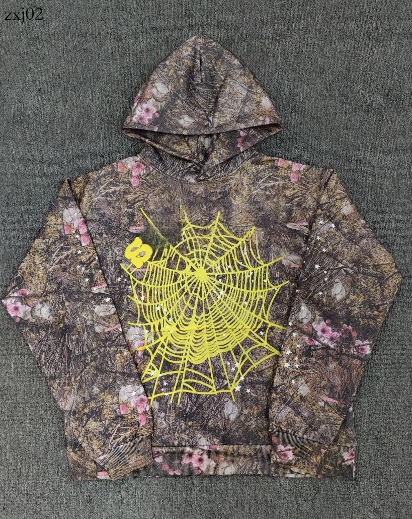 Spyder Tracksuit Men Designer Rhinestone Spider Hoodie Women Heavy Weight Cobweb Pullover Letter Print Young Thug Sweatshirt With Skull Print Spder