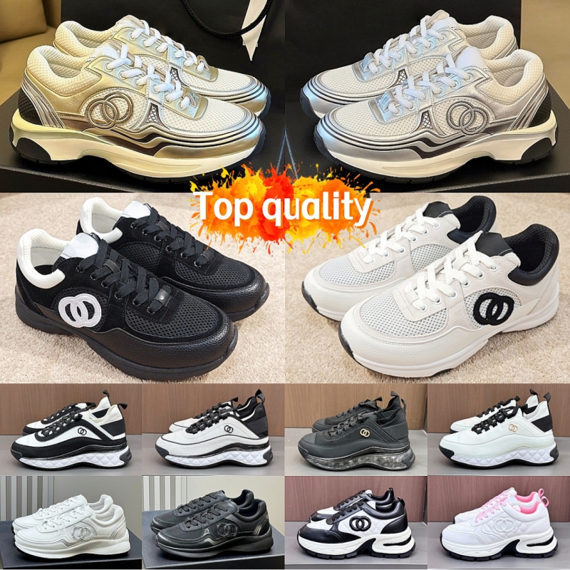 With box Designer channelrunner cCasual shoes 23c Silver platform Sneakers Black white Panda sports shoes men women Fashion luxury famous Leather Tr