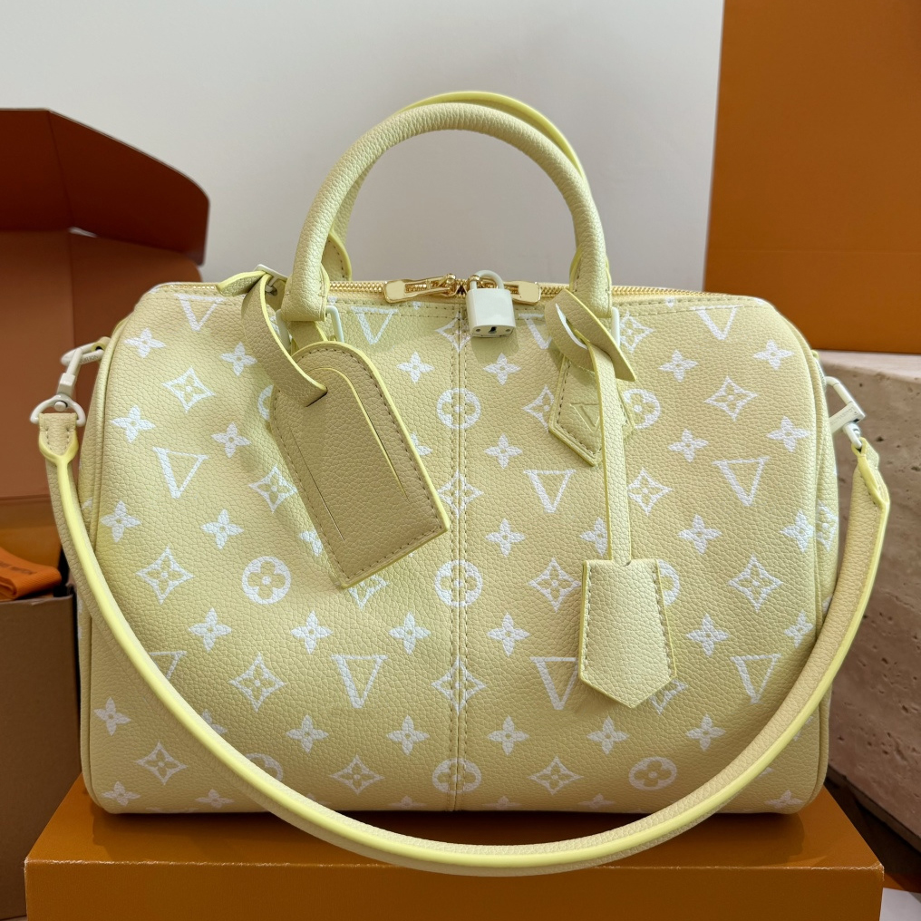 2027 New Perforated Speed 30 Designer bag Boston bag Women Trendy Pillow Handbag Crossbody bag Luxury Monogram bag Weekend bag Travel Tote bag