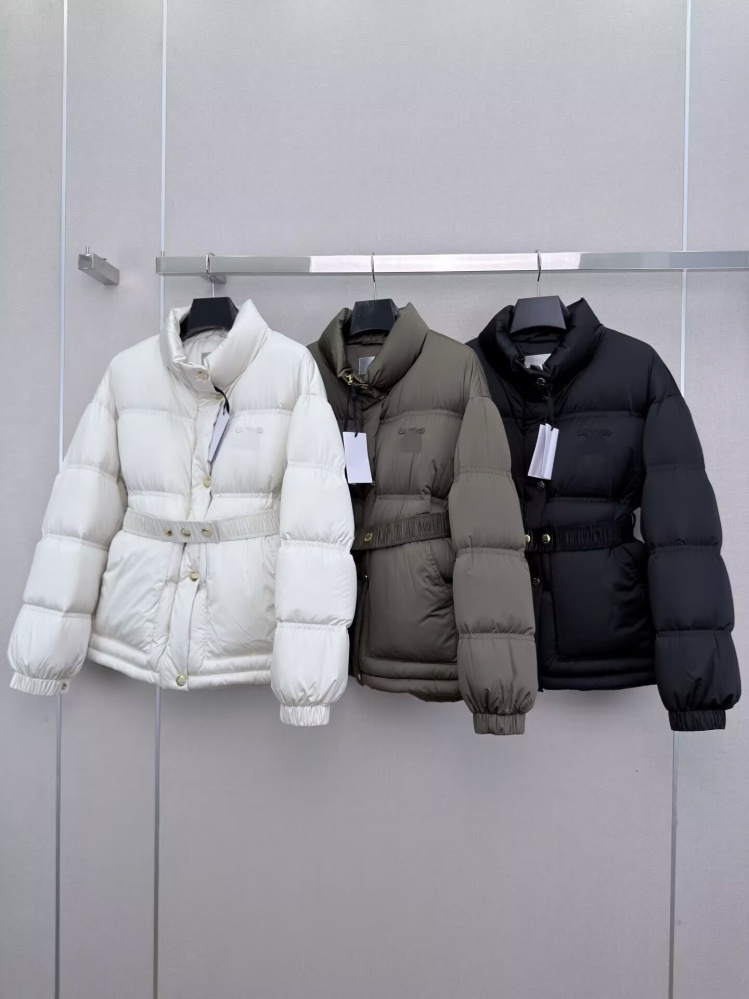 Designer Fashion Women Belted Puffer Down Jacket Stand Collar Slim Fit Winter Warm Quilted Coat Casual Daily Outerwear 3 Colors