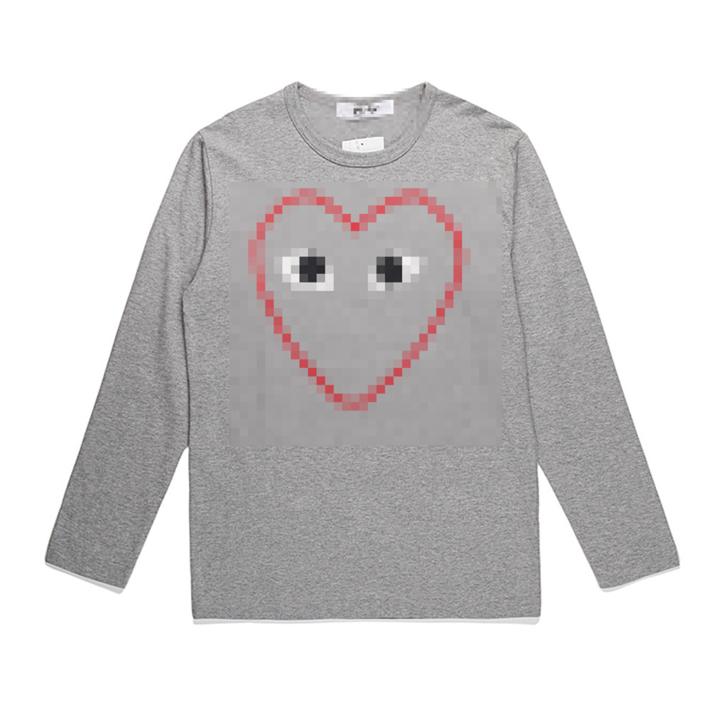 Play Long Sleeve Designer Pullover Sweatshirt Lightweight Round Neck Red Heart Printed Graphic Hoodie High End Pullover Unisex Sweat Commes Long Sle
