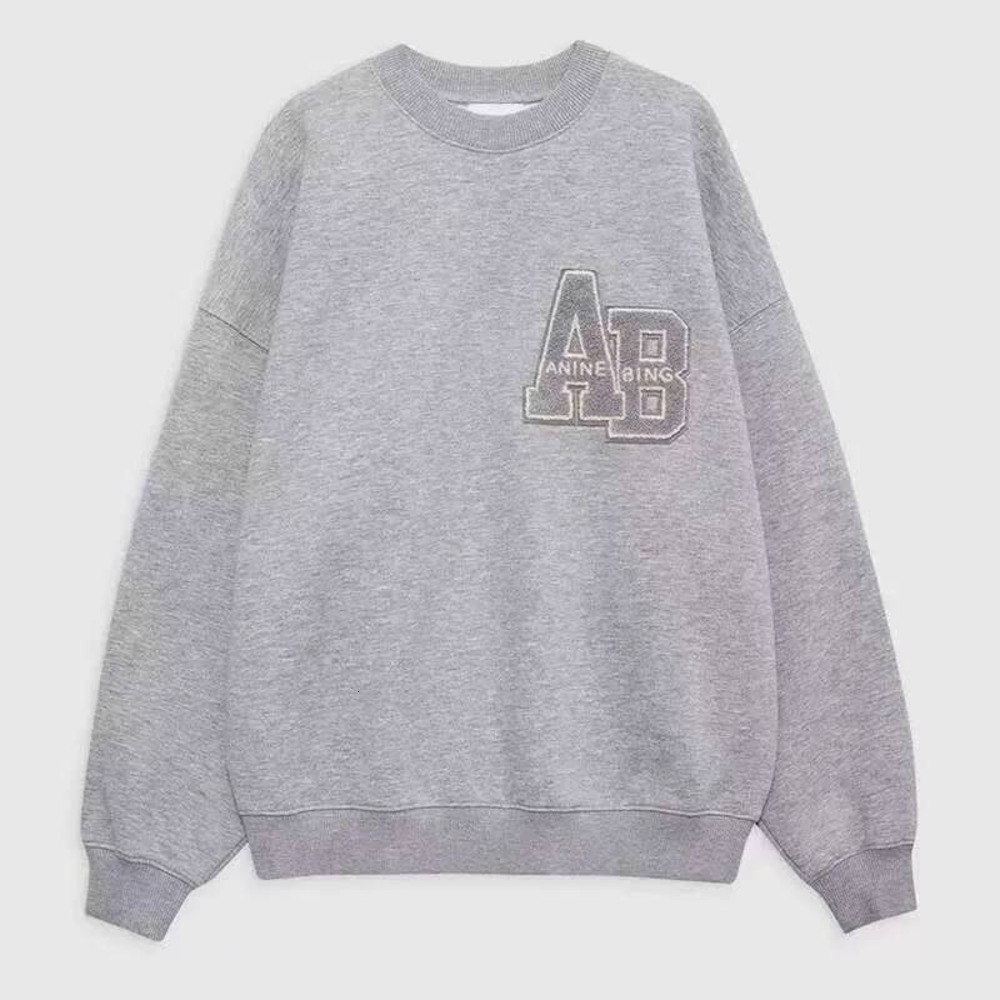 Aninely Long Sleeve Popular Designer Women Pullover Crew Neck AB Vintage Trendy Thick Fleece Sweatshirts Men Pullover Cotton Embroidery Aninelys Lon