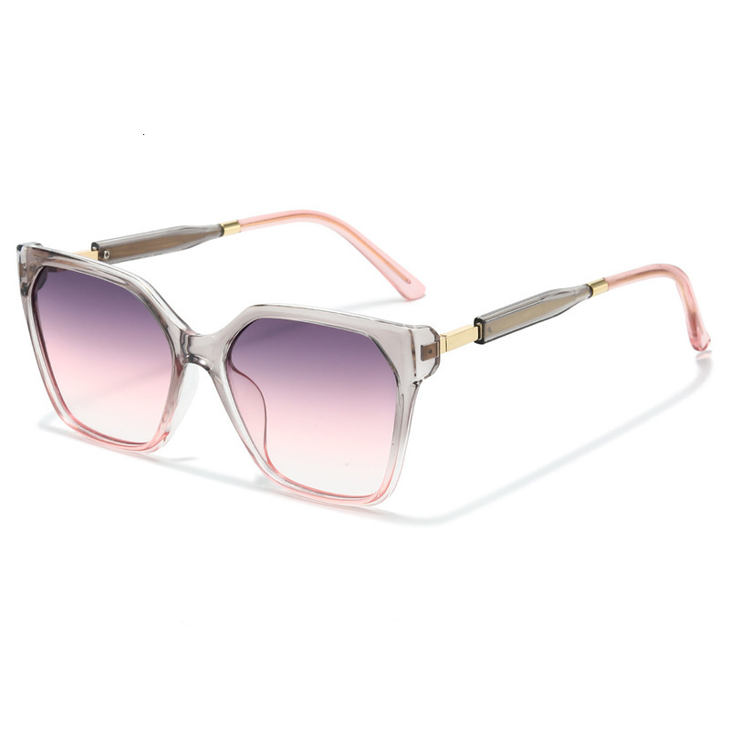 Fashionable square large-frame ladies' sunglasses, elegant style, suitable for daily decoration and eye-catching appearance J260916