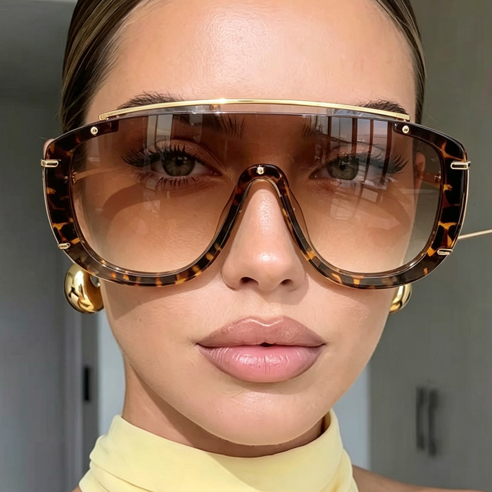One Piece Shield Fashion Alloy Women Sunglasses Stylish Outdoor Sports Shades Luxury Metal Design Oversize Men Sun Glasses J260916