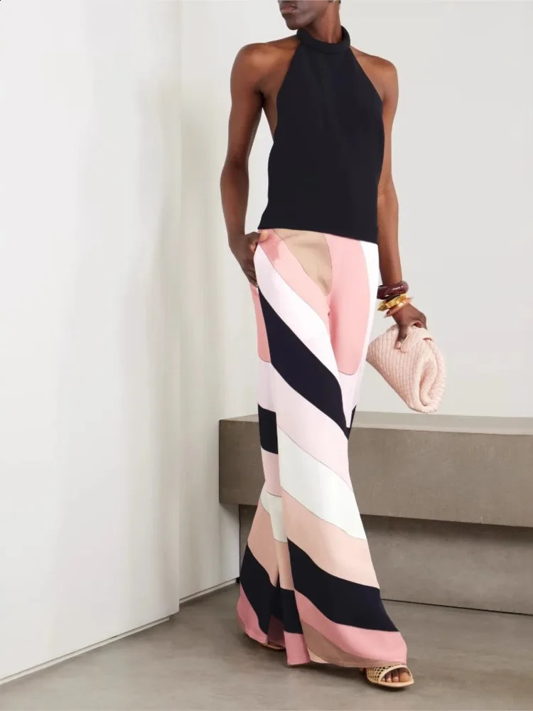 Summer Print Halter Neck Jumpsuits Women Fashion Sexy Slim Backless Flared Trousers Jumpsuit Female Commuting Clothing 260916