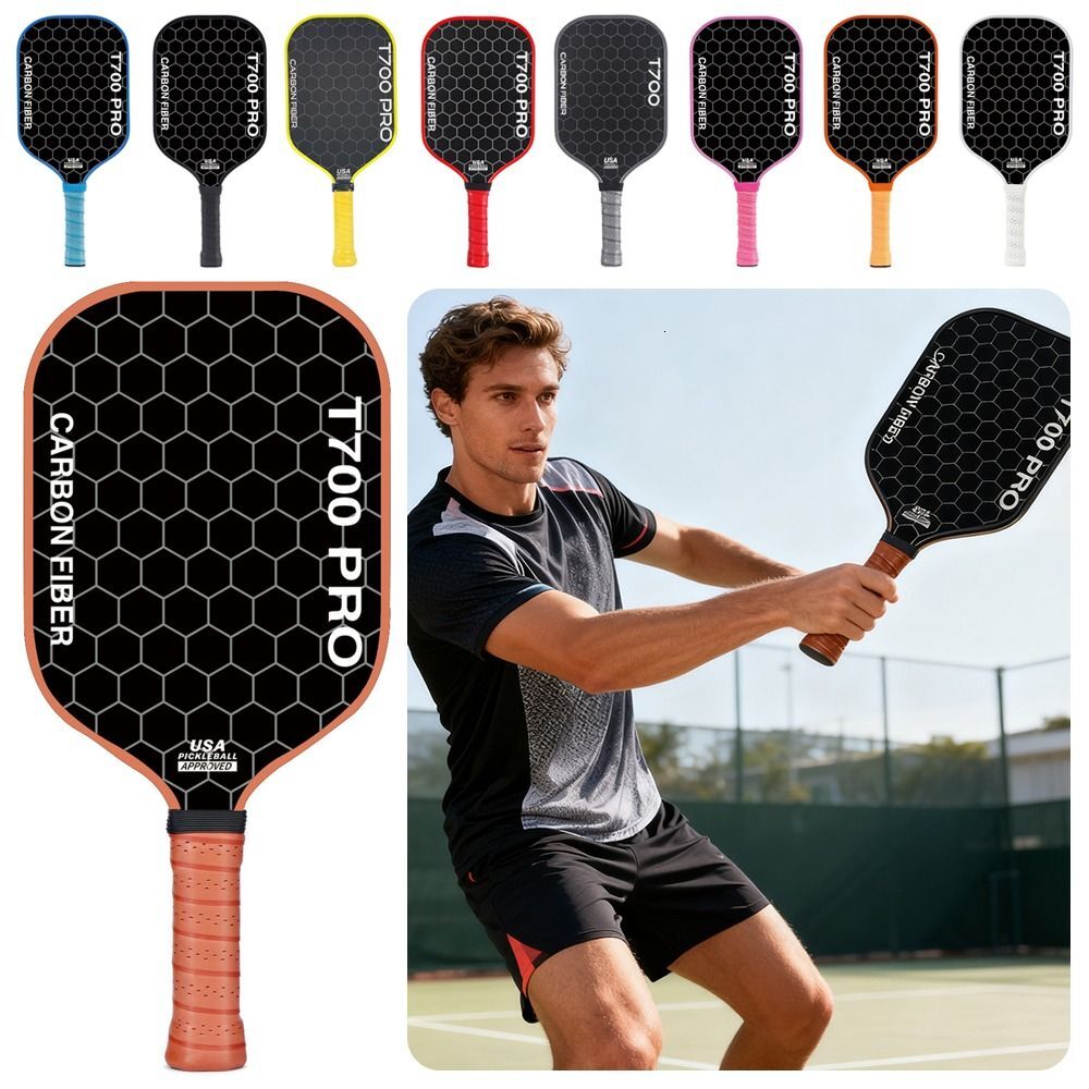Durable T700 Carbon Fiber Frosted Surface Pickle Ball Paddle Lightweight USAPA Approved Pickleball Rackets J260916